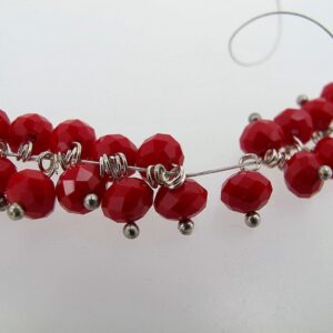 Christmas Red Dangle Beads 5x8mm. Ruby Red Pre-made Dangle Charm Beads, 20 Pieces