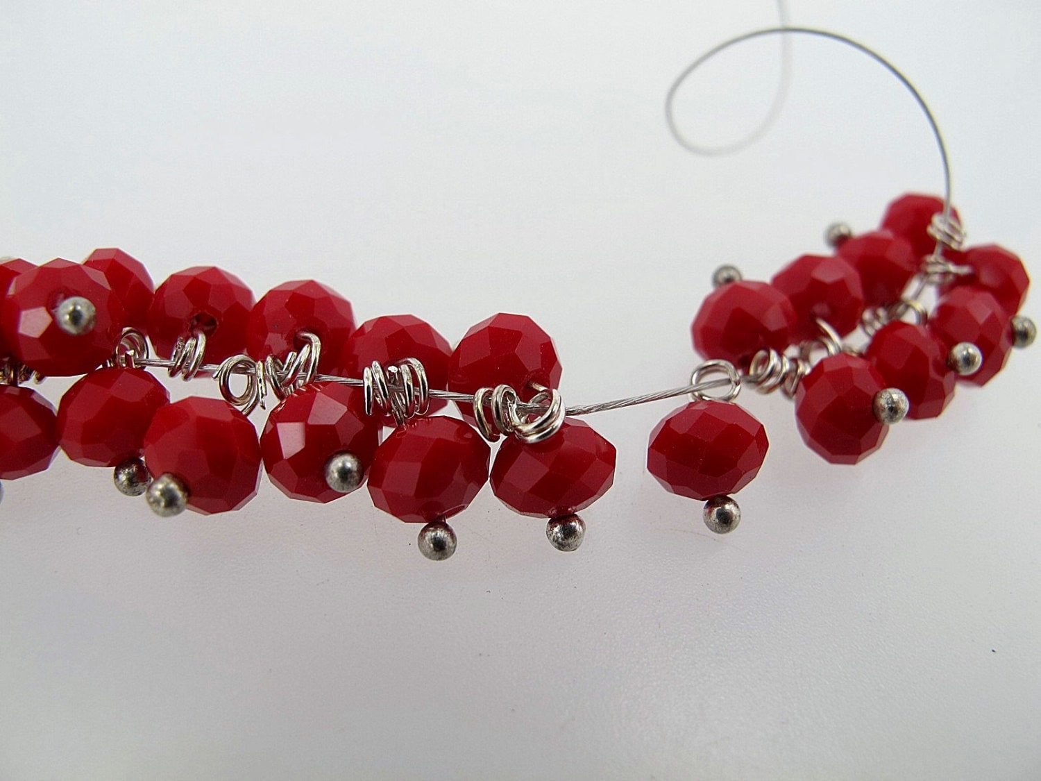 Christmas Red Dangle Beads 5x8mm. Ruby Red Pre-made Dangle Charm Beads, 20 Pieces