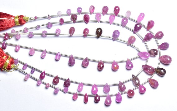 Ruby Drop Bead -7 Inches,natural Finest Quality Ruby Faceted Teardrops,micro Cut Shaded Natural Ruby Tear Drops,size Is 3x4-4x8.50mm #336