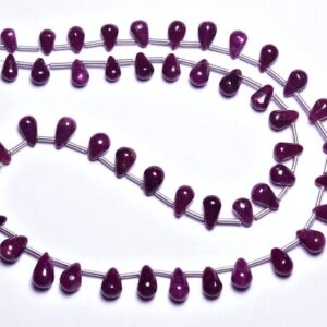 Ruby Drop Shape Bead Strand -8 inches,Natural Beautiful Ruby Smooth Teardrop Briolettes,Size is 6-9mm #389 Ruby Drop Shape Bead Strand -8 inches,Natural Beautiful Ruby Smooth Teardrop Briolettes,Size is 6-9mm #389