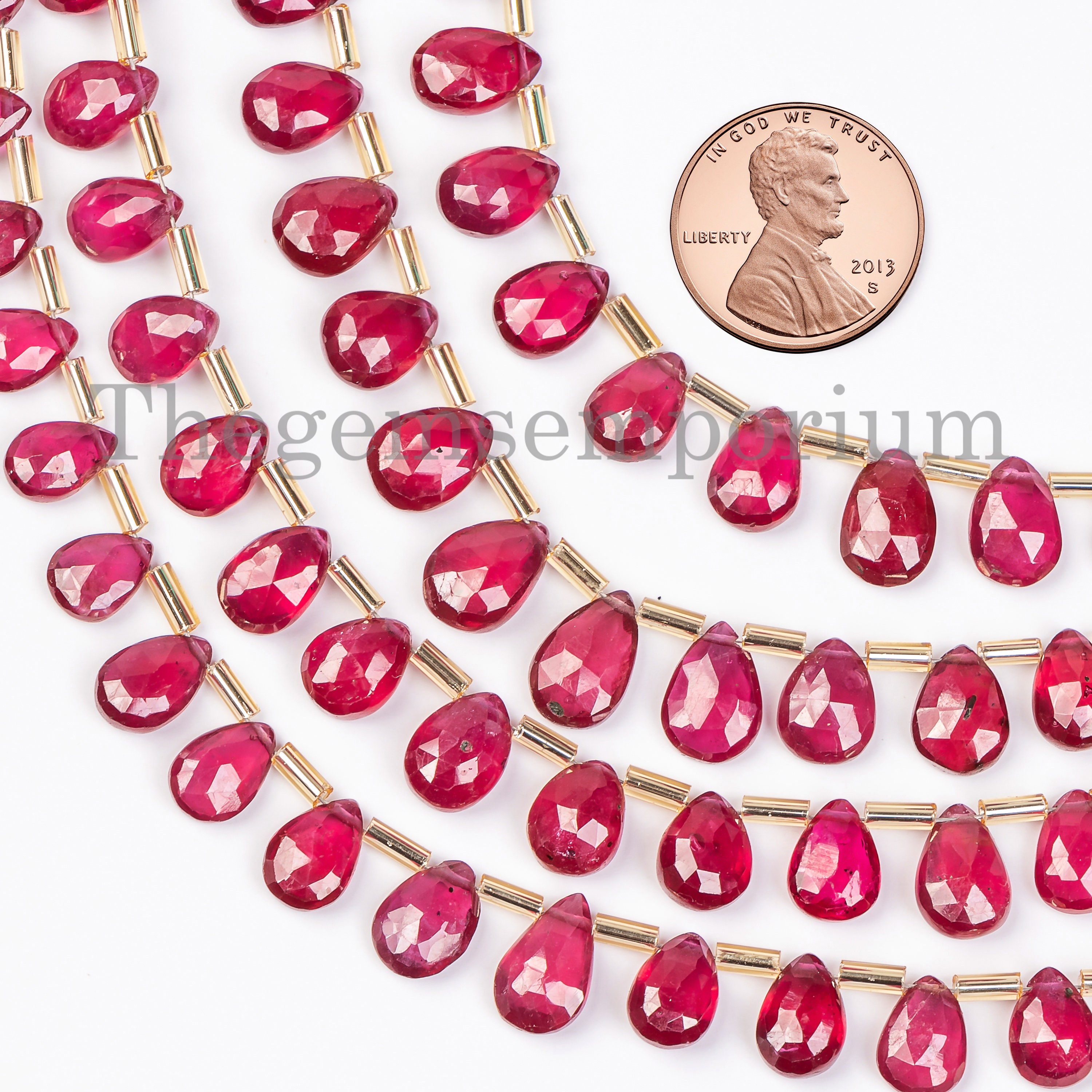 Natural Ruby Faceted Pear Beads Briolettes, Ruby Faceted Beads, Ruby Pear Shape Beads, Ruby Beads, Pear Briolettes, Wholesale Beads