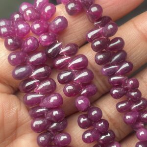 Natural Ruby Smooth Teardrop Gemstone Beads, 3 / 5-5 / 7 Mm Graduated Finest Quality Ruby 10 Inches “no Heat No Dye” Drops Beads Loose Gemstone Natural Ruby Smooth Teardrop Gemstone Beads, 3 / 5-5 / 7 Mm Graduated Finest Quality Ruby 10 Inches “no Heat No Dye” Drops Beads Loose Gemstone