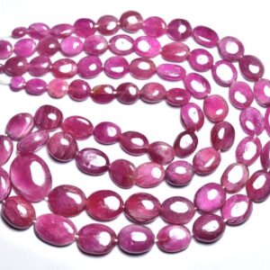 Pink Ruby Oval Beads -13 inches - Natural Beautiful Pink Ruby Smooth Oval Beads Strand - Size is 7-11 mm #652 Pink Ruby Oval Beads -13 inches - Natural Beautiful Pink Ruby Smooth Oval Beads Strand - Size is 7-11 mm #652