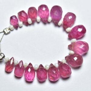 Super Quality Pink Ruby Drops Bead - 15 Pcs - Most Beautiful Natural Faceted Ruby Teardrops Briolettes - Size is 6x4 - 5x8 mm #149 Super Quality Pink Ruby Drops Bead - 15 Pcs - Most Beautiful Natural Faceted Ruby Teardrops Briolettes - Size is 6x4 - 5x8 mm #149