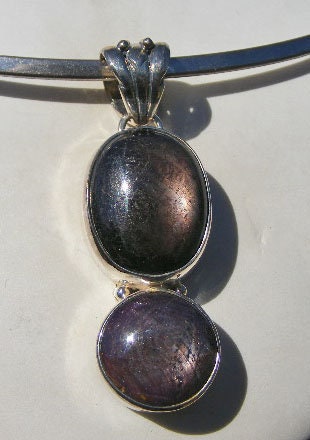 Ruby Pendant, Beautiful Star Ruby, Deep Natural Color, Purpleish Red, July Birthstone, Sterling Silver