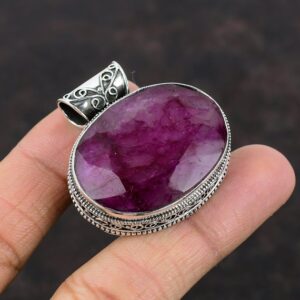Faceted Kashmir Ruby Pendant: Handmade Sterling Silver Vintage Jewelry Faceted Kashmir Ruby Pendant: Handmade Sterling Silver Vintage Jewelry