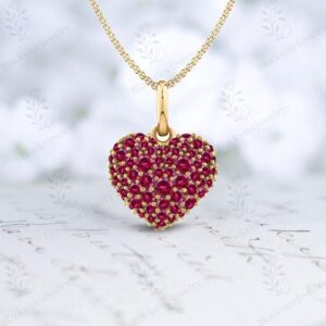 Ruby Heart Necklace For Women 925 Silver Ruby Gemstone Pendant Red Gemstone Romantic Charm Valentine's Day Gift Women Statement Pendant Ruby Heart Necklace For Women 925 Silver Ruby Gemstone Pendant Red Gemstone Romantic Charm Valentine's Day Gift Women Statement Pendant