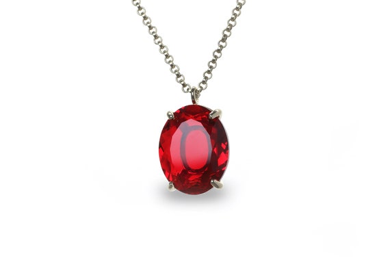 July Birthstone Ruby Necklace · Oval Cut Sterling Silver Pendant Necklace · Large Ruby Pendant · Vintage Necklace Ruby July Birthstone Ruby Necklace · Oval Cut Sterling Silver Pendant Necklace · Large Ruby Pendant · Vintage Necklace Ruby