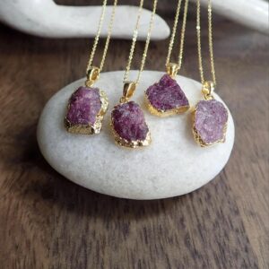 Raw Ruby Pendant Necklace, Ruby Birthstone Necklace, Natural Gemstone Necklace, July Birthday Gift,ruby Jewelry,birthstone Gift Idea For Her Raw Ruby Pendant Necklace, Ruby Birthstone Necklace, Natural Gemstone Necklace, July Birthday Gift,ruby Jewelry,birthstone Gift Idea For Her