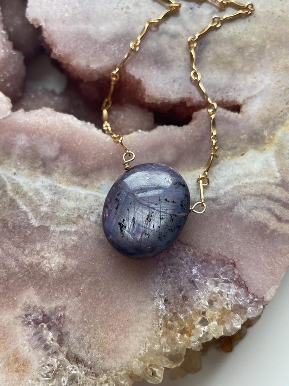 Raw Star Ruby Pendant Necklace: 14k Gold Filled Chain, July Birthstone