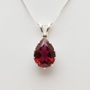 Teardrop Necklace, Created Ruby, Red Ruby Pendant, Ruby Necklace, Anniversary Gifts, Large Ruby Pendant, Red Vintage Necklace, Solid Silver Teardrop Necklace, Created Ruby, Red Ruby Pendant, Ruby Necklace, Anniversary Gifts, Large Ruby Pendant, Red Vintage Necklace, Solid Silver