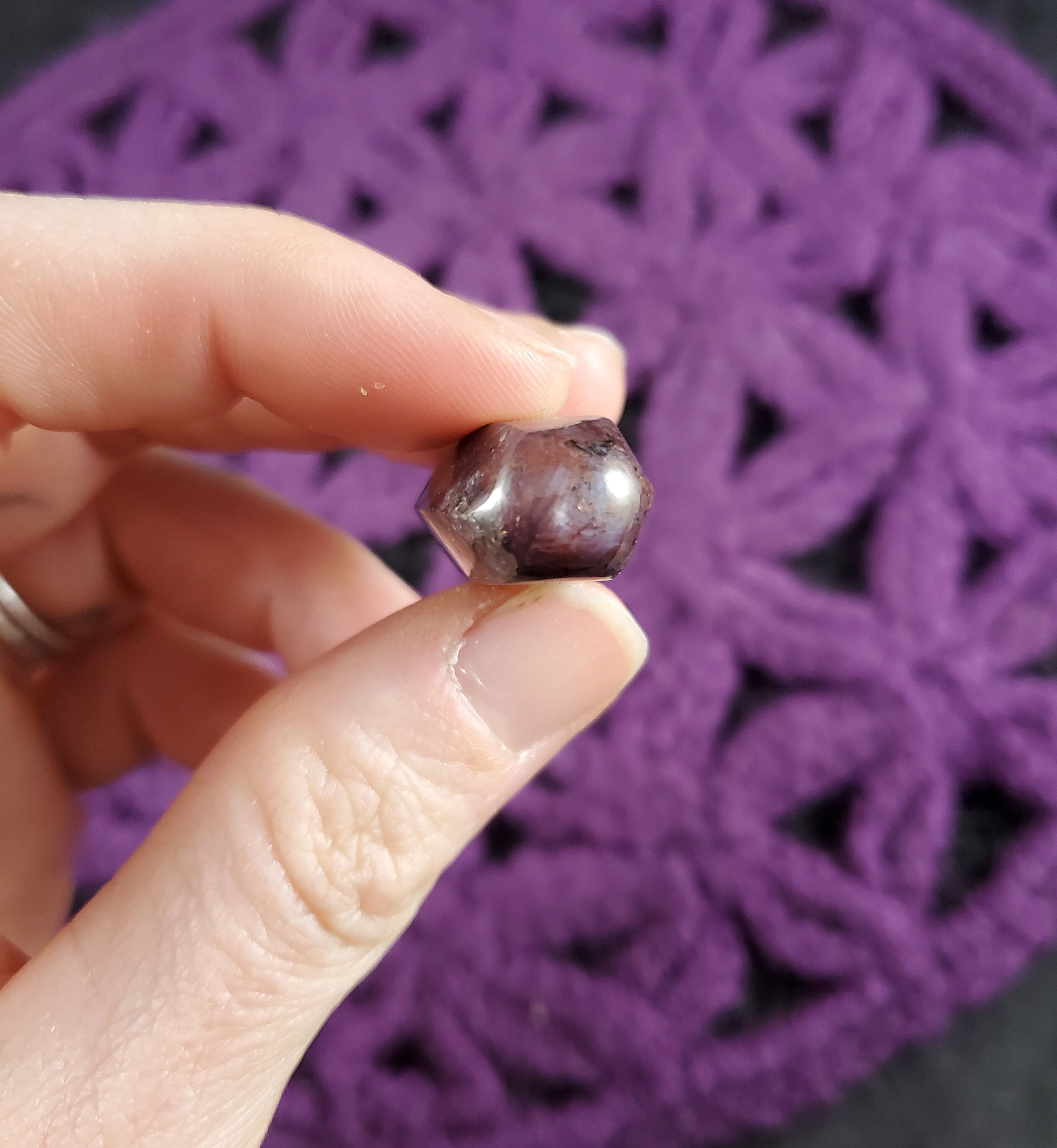 Star Ruby Polished Wand Crystal Stones Small Crystals Natural Corundum Silver Shimmer