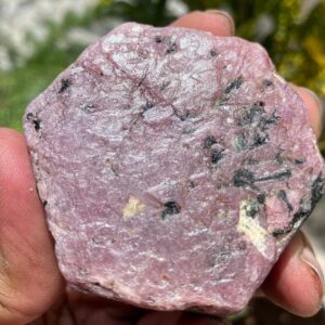 Ruby raw crystal-Recorde Keeper Purpe Amazing Tringal Formation With Sacred Geometry..