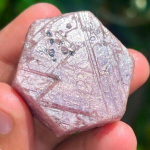 RUBY Raw Crystal - Sacred Geometry, Hexagon Ruby, Raw Ruby, Record Keeper, Crystal Birthstone Triangle Formation Specimen 334.80 Carat.