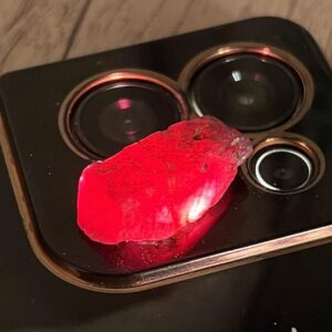Natural Ruby Rough Stone | Transparent Uncut Raw Specimen 38.5CT, 27x11.5x9.5MM