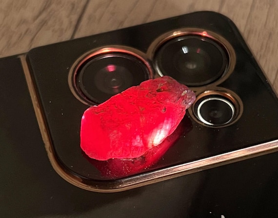 Natural Ruby Rough Stone | Transparent Uncut Raw Specimen 38.5ct, 27x11.5x9.5mm