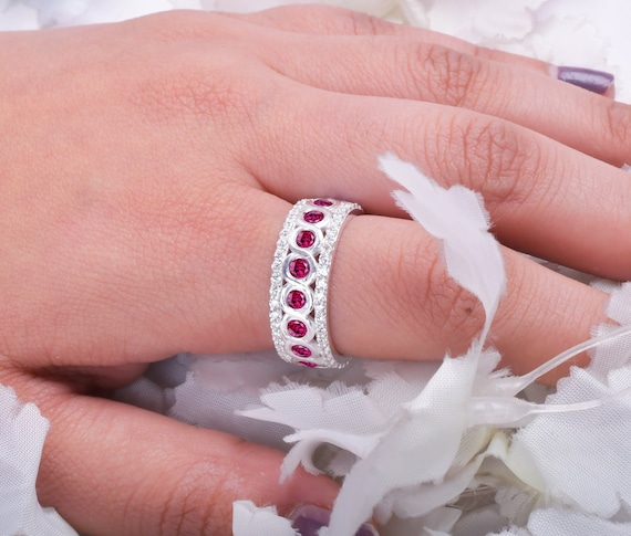 14k Ruby Engagement Ring: Vintage Art Deco Bridal Jewelry