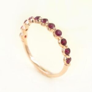 14K Rose Gold Ruby Half Eternity Wedding Band 14K Rose Gold Ruby Half Eternity Wedding Band