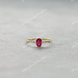 Dainty Ruby Sterling Silver Ring: Minimalist July Birthstone Dainty Ruby Sterling Silver Ring: Minimalist July Birthstone