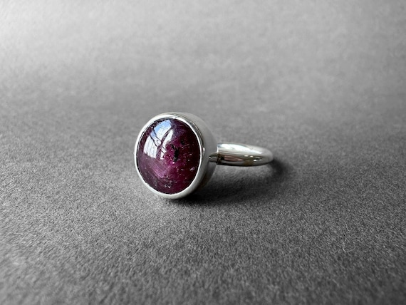 Natural Star Ruby Silver Ring, Natural Pink Star Ruby Silver Ring, July Birthstone, Ruby Ring Size 6, Ruby Jewelry, Handmade And Silver