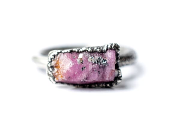 Rough Ruby Ring | Red Ruby Ring | Real Ruby Ring | Natural Ruby Ring | July Birthstone Jewelry | July Birthstone Ring | Ruby Birthstone Ring