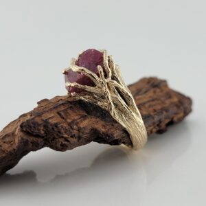 Winza Ruby Branch Ring, 14k Yellow Gold, Hand Sculpted Engagement Ring Winza Ruby Branch Ring, 14k Yellow Gold, Hand Sculpted Engagement Ring