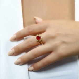 Yellow Gold Vermeil Ring · Ruby July Birthstone Ring · Gold Vintage Ring · Lab Created Ruby Ring · Handmade Ruby Ring · Engagement Ring Yellow Gold Vermeil Ring · Ruby July Birthstone Ring · Gold Vintage Ring · Lab Created Ruby Ring · Handmade Ruby Ring · Engagement Ring
