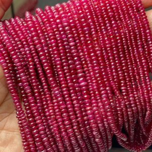 Natural Ruby Rondelle Gemstone Beads | Faceted 2.5-3mm For Jewelry Making