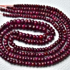 14 Inches Strand Natural Ruby Rondelle Beads 3mm To 5mm Smooth Gemstone Rondelle Beads Ruby Beads Precious Roundel Beads Jewelry No6380