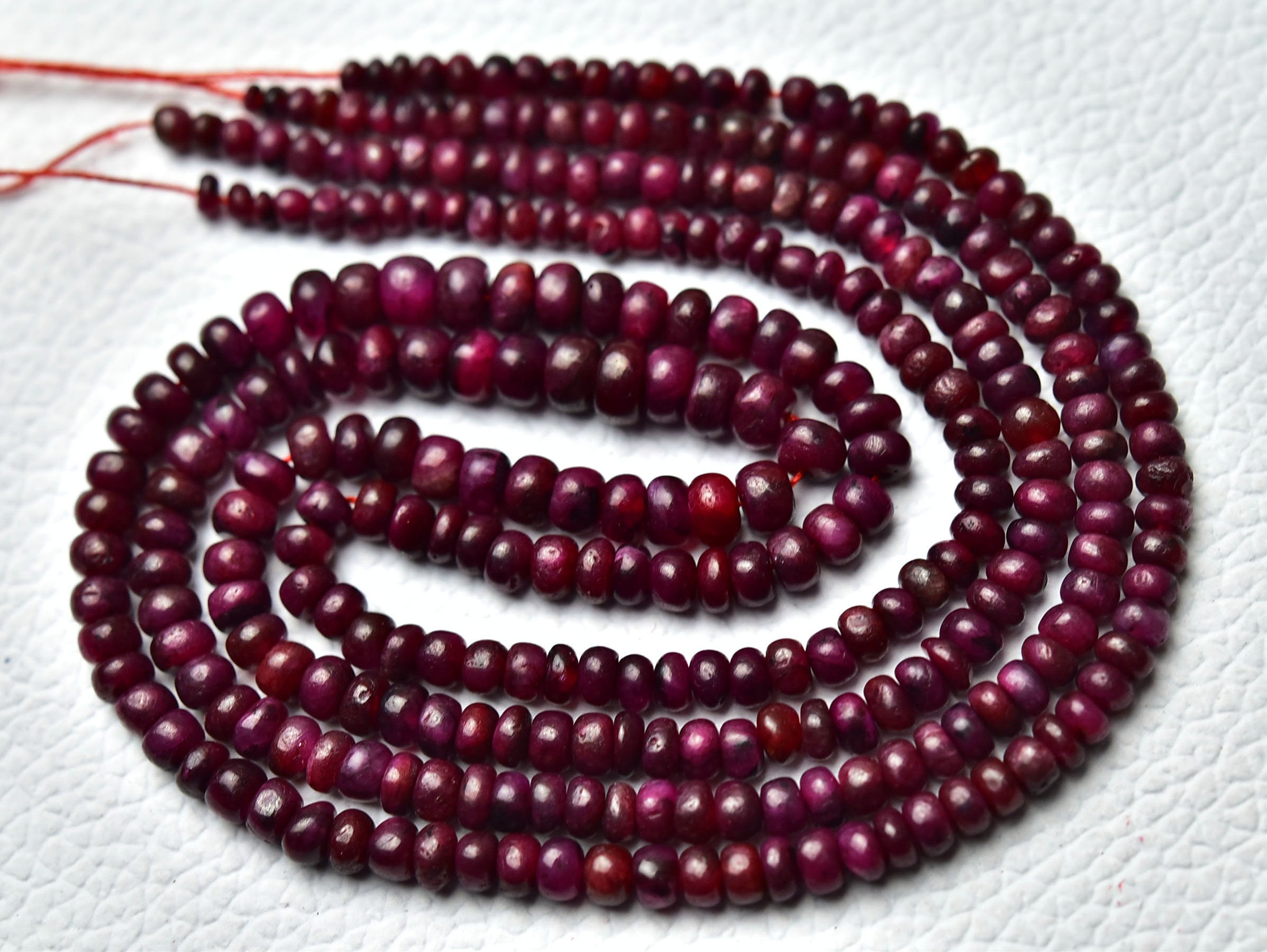 14 Inches Strand Natural Ruby Rondelle Beads 3mm To 5mm Smooth Gemstone Rondelle Beads Ruby Beads Precious Roundel Beads Jewelry No6380
