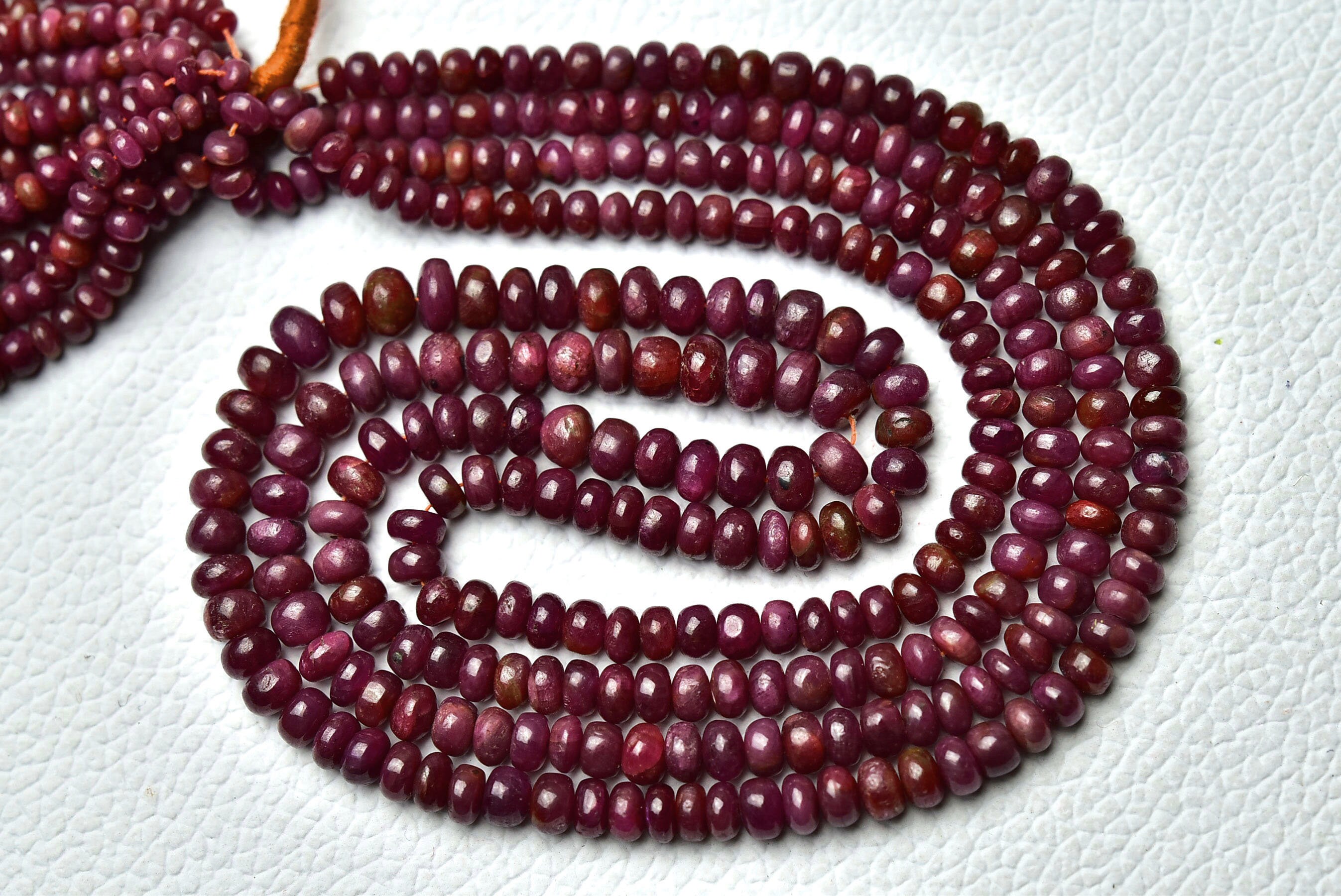 16 Inches Strand Natural Ruby Rondelle Bead 3mm To 5.5mm Smooth Rondelle Gemstone Beads Ruby Beads For Jewelry Making Wholesale Beads No6379