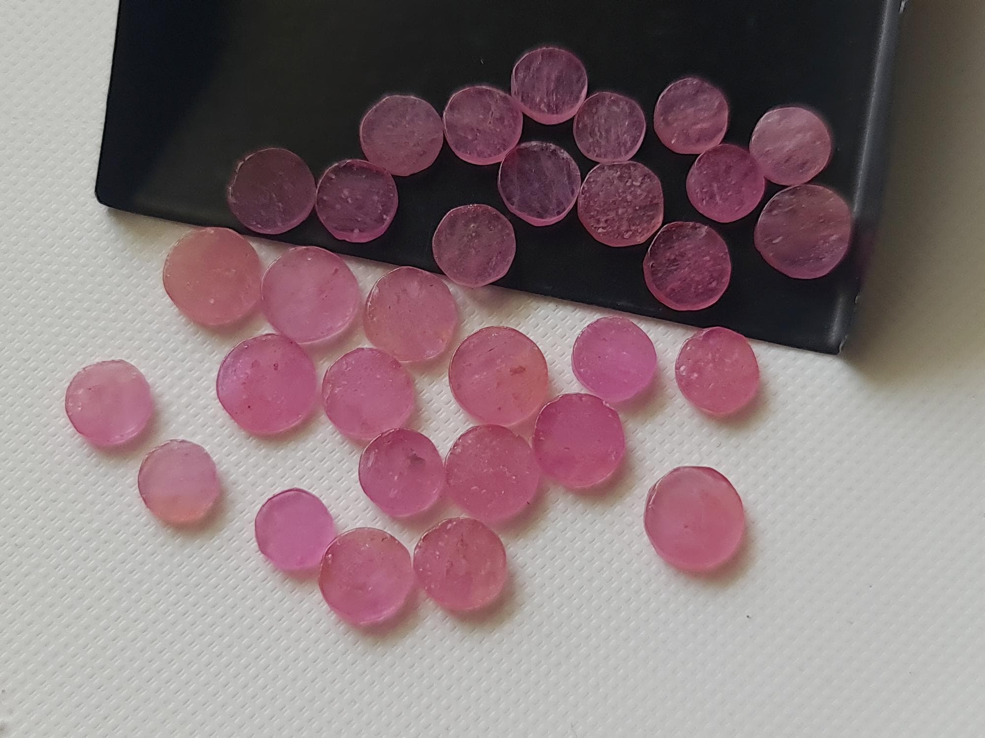 6-7mm Ruby Buttons, Natural Ruby Plain Round Cabochons Loose For Jewelry, Ruby Tyres (5pcs To 10pcs Options) - Psg332
