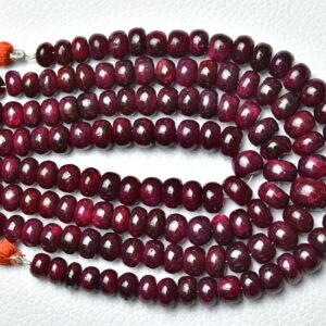 7 Inches Strand Natural Ruby Rondelle Beads 6mm To 8mm Smooth Rondelle Gemstone Beads Ruby Beads Roundelle Jewelry Making Beads No2249