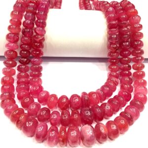 AAA+ QUALITY~~Natural Ruby Gemstone Beads Ruby Smooth Rondelle Beads Genuine Ruby Beads Charming Ruby Rondelle Jewelry Making Beads 1 Strand