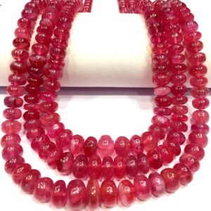 AAA+ QUALITY~~Natural Pink Ruby Rondelle Beads Smooth Ruby Gemstone Beads Ruby Smooth Beads Genuine Ruby Beads Jewelry Making Beads 1 Strand