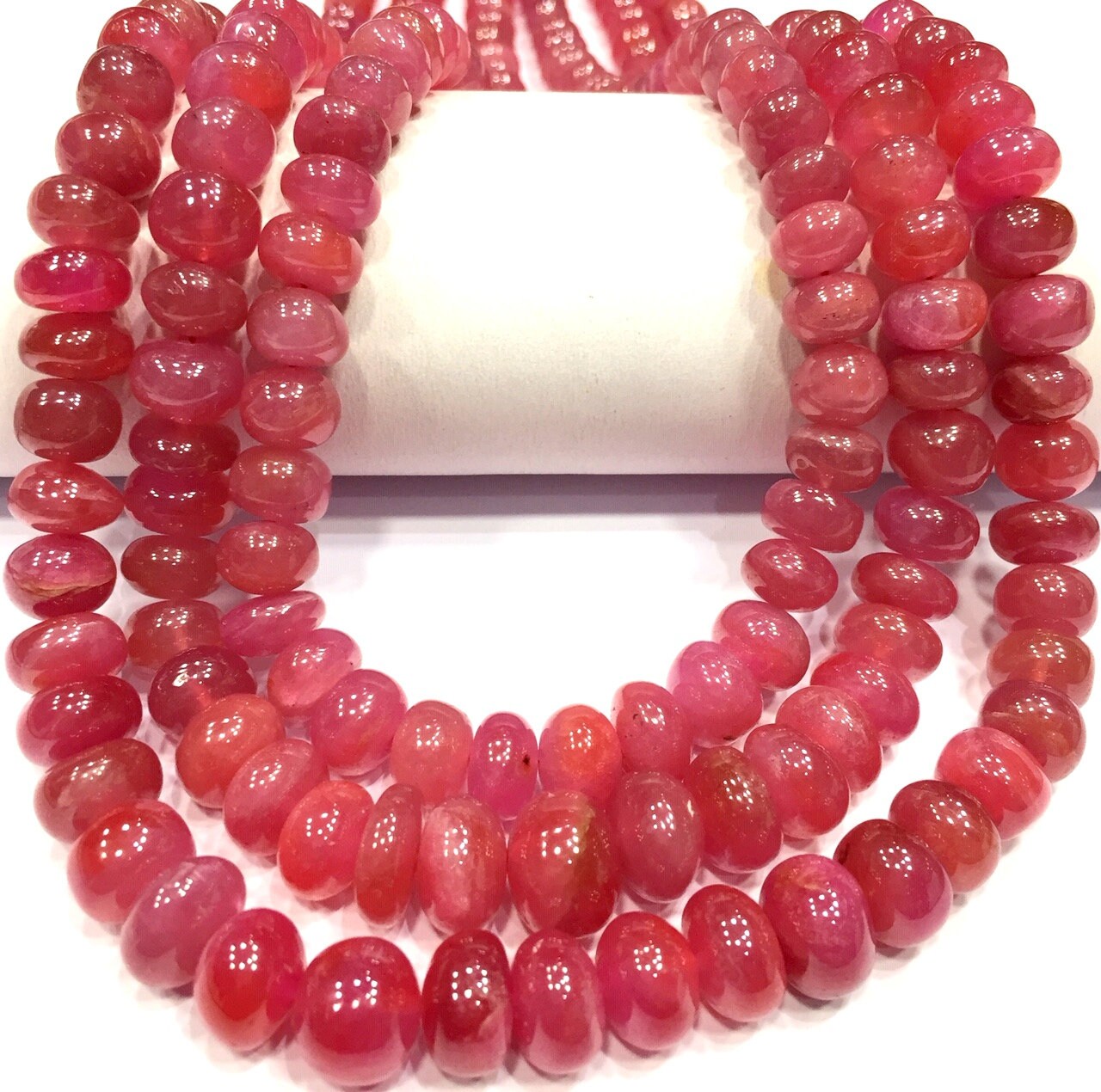 Aaa+ Quality~~natural Ruby Smooth Rondelle Beads Graceful Ruby Gemstone Beads Ruby Strand Unheated Ruby Beads Polished Ruby Beads 1 Strand.