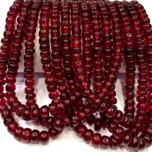 AAA+ QUALITY~Natural Ruby Smooth Rondelle Beads Ruby Gemstone Beads Dark Ruby Strand Wholesale Ruby Beads Jewelry Making Bead Wholesale Shop