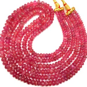 AAA+ QUALITY~~Natural Ruby Smooth Rondelle Beads Graceful Ruby Gemstone Beads Smooth Ruby Beads Unheated Ruby Polished Ruby Beads 1 Strand.