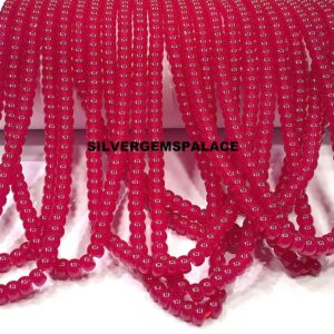 AAAA+ Natural Ruby Smooth Rondelle Beads Rare Pink Ruby Gemstone Beads 4.MM Ruby Strand Beads Stunning Ruby Jewelry Making Beads 1 Strand.