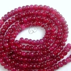 Ruby Rondelle Bead , 2 Inch, 4-5mm