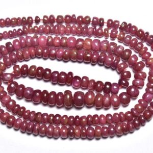 Ruby Rondelle Beads -16 Inches - Natural Finest Quality Beautiful Ruby Smooth Rondelles - Size is 3 - 4.5 mm, #426