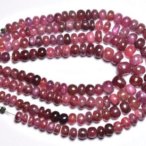 Ruby Rondelle Rondelle Beads - 7 inches - Natural Smooth Ruby Rondelles Beads - Size is 5 -7 mm #79