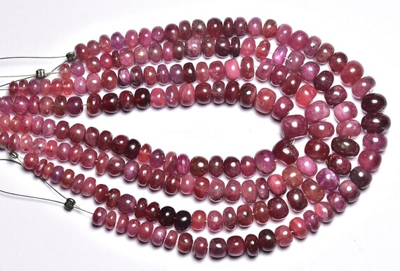 Ruby Rondelle Rondelle Beads - 7 Inches - Natural Smooth Ruby Rondelles Beads - Size Is 5 -7 Mm #79 Ruby Rondelle Rondelle Beads - 7 Inches - Natural Smooth Ruby Rondelles Beads - Size Is 5 -7 Mm #79