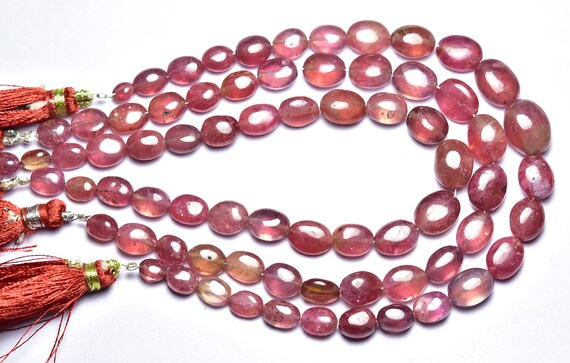 Beautiful Ruby Oval Beads - 8 Inches - Natural Beautiful Smooth Ruby Rondelle - Size Is 5x7 - 9x11 Mm #2814