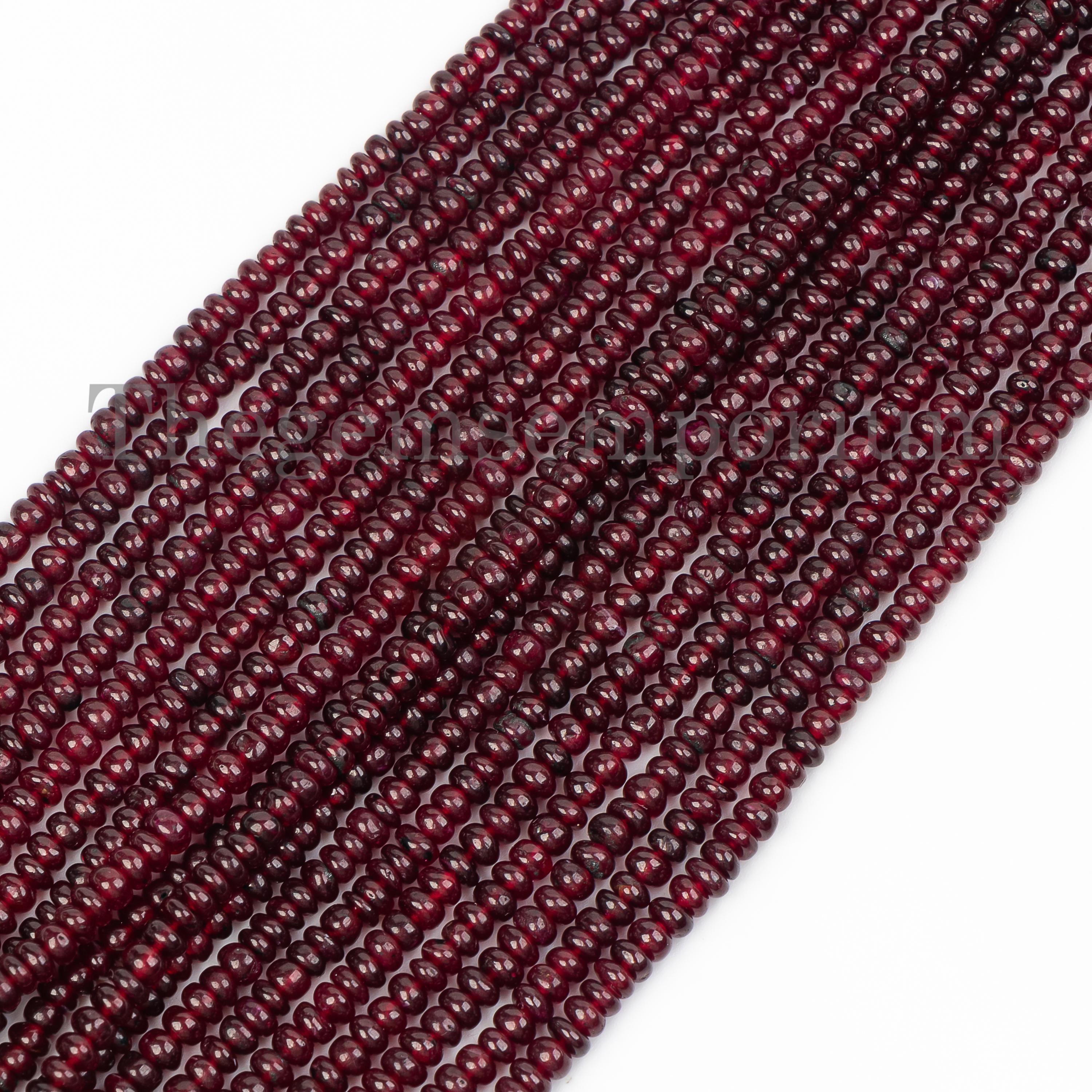 Genuine Longido Ruby Plain Rondelle Beads, Dark Red Color Ruby Beads, Loose Beads For Jewelry Making, Natural Longido Ruby Beads,bead Supply