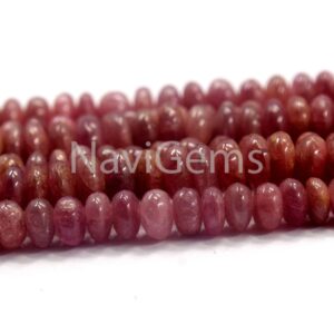Natural Ruby Rondelle Beads: 7-11mm Smooth Gemstone Strand