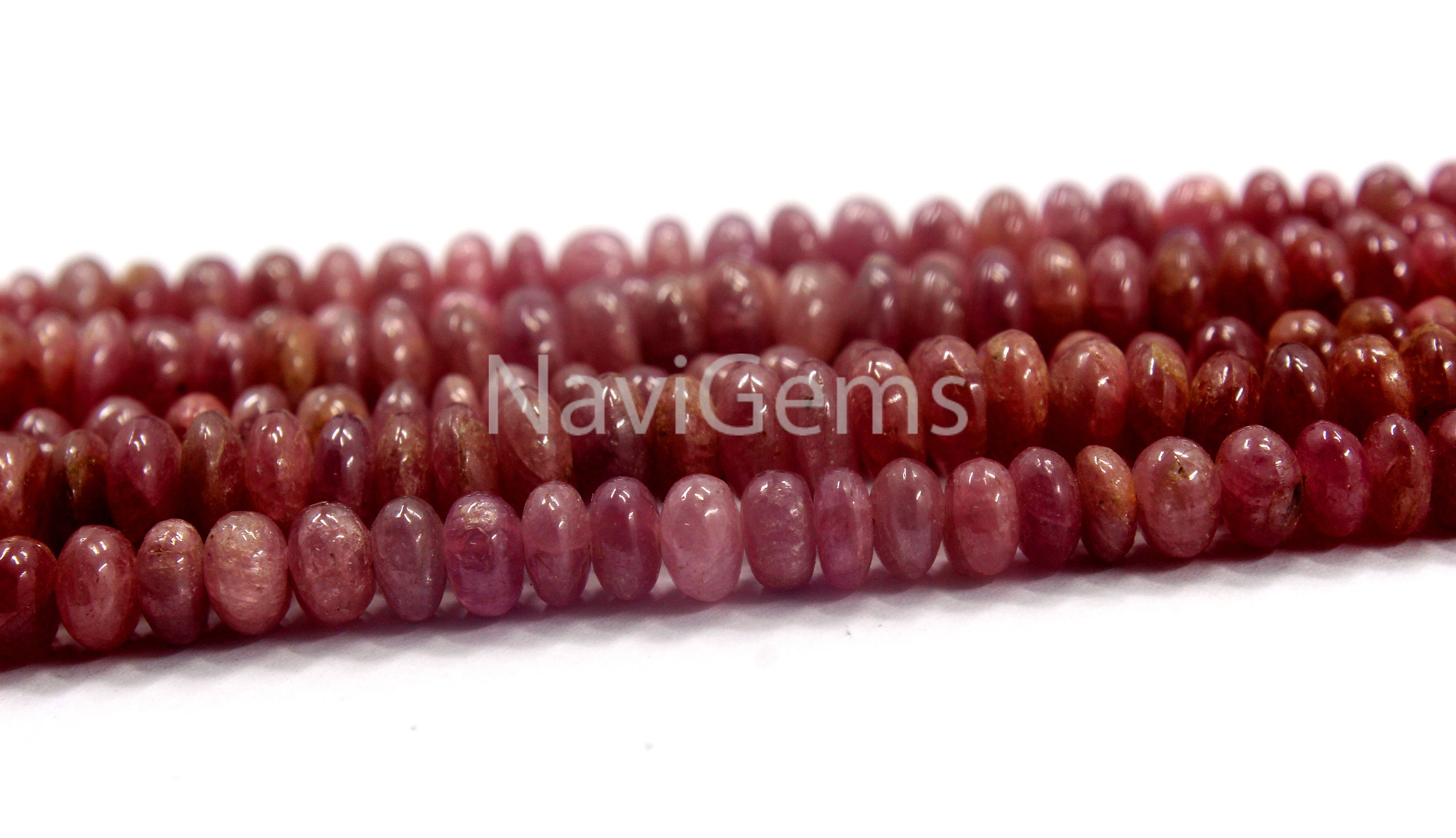 Natural Ruby Rondelle Beads: 7-11mm Smooth Gemstone Strand Natural Ruby Rondelle Beads: 7-11mm Smooth Gemstone Strand