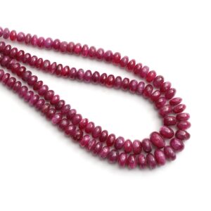 Natural Ruby Smooth Rondelle Beads, 3mm To 7mm , Ruby Jewelry Handmade Gift For Women, 18 Inches Full Strand, Price Per Strand