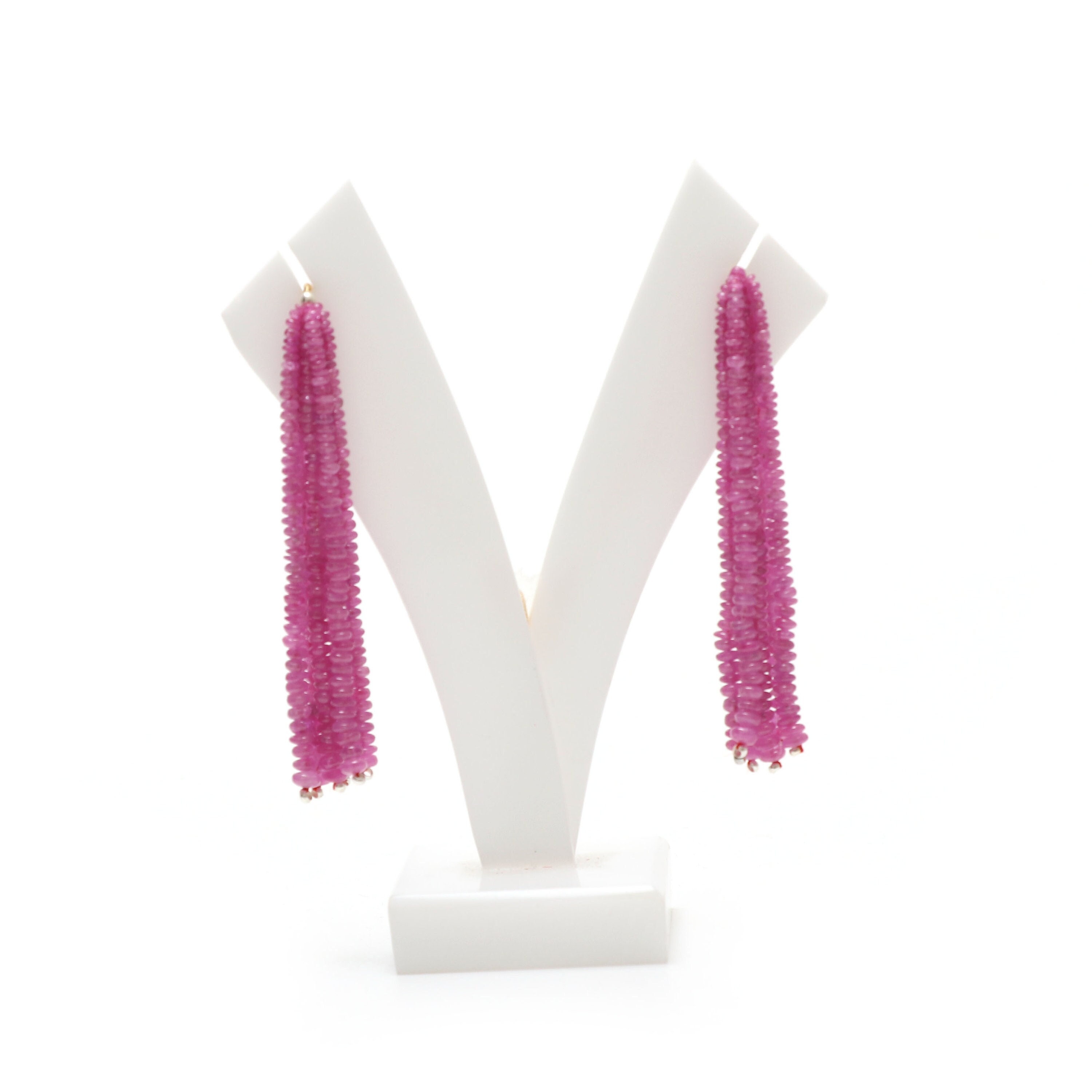 Natural Ruby Smooth Rondelle Beads, 2.5mm To 4mm , 2.5 Inches Full Strand, Ruby Beads, Pair ( 12 Strands )