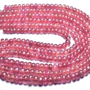 Raspberry Superb Ruby Rondelle Beads - 7 inches - Natural Beautiful Smooth Ruby Rondelle - Size is 5 - 6 mm #2795